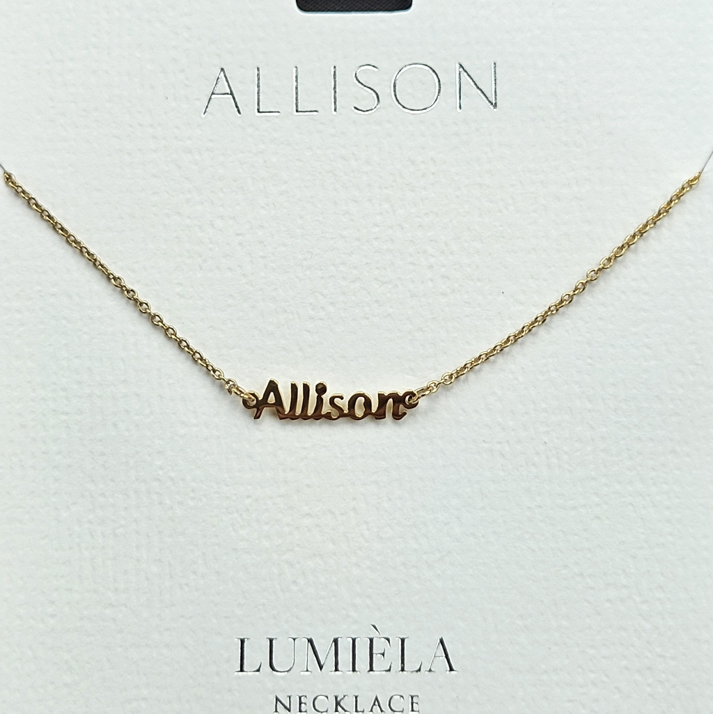 Allison Script Name Chain Goldtone Necklace